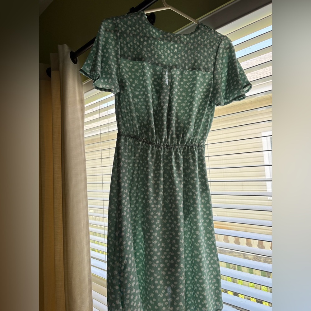 Monteau Teal Floral Dress - Picture 4 of 4